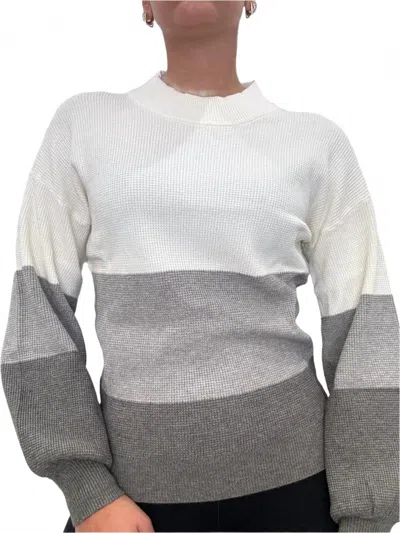 Red Haute Women's Mock Neck Sweater In Ivory In Multi
