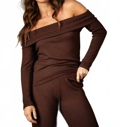 Red Haute Women's Off Shoulder Top In Brown