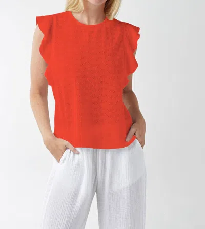Red Haute Women's Ruffle Sleeve Tank Top In Red