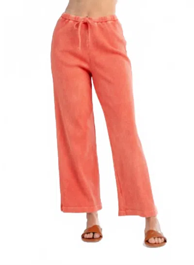 Red Haute Women's Wide Leg Pants In Salmon In Pink