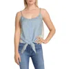 Red Haute Womens Linen Tie Front Cami