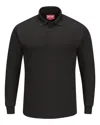 Red Kap Long Sleeve Performance Knit Polo In Black