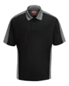 Red Kap Short Sleeve Performance Knit Two Tone Polo In Black