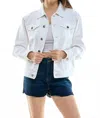 Red Label By Patriate Denim Cotton Casual Denim Boyfriend Jacket In White