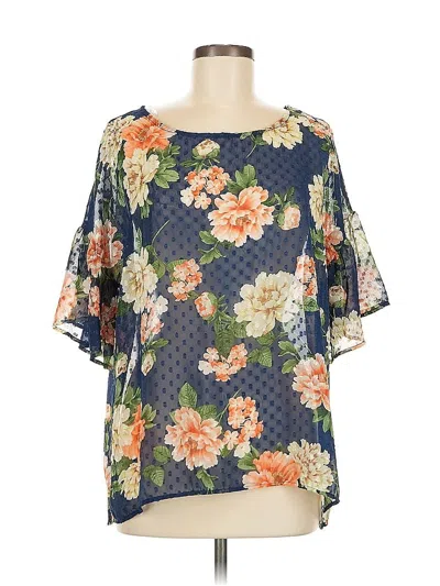 Pre-owned Red Lolly Short Sleeve Blouse In Blue