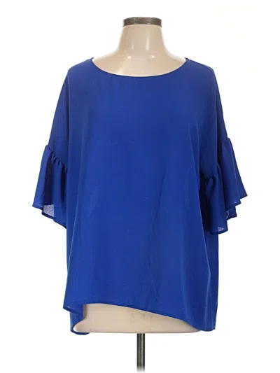 Pre-owned Red Lolly Short Sleeve Blouse In Blue