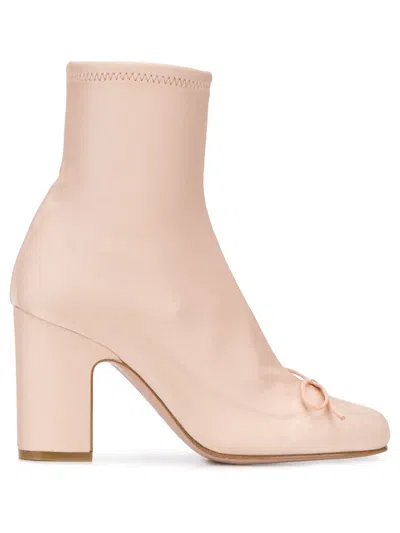 Red Valentino 85mm Ankle Boots In Pink