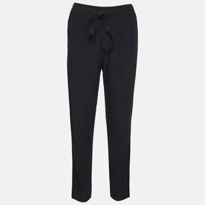 Pre-owned Red Valentino Acetate Tapered Pants 38 In Black
