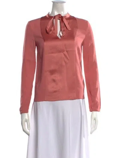 Pre-owned Red Valentino Acetate Tie Neck Blouse In Pink