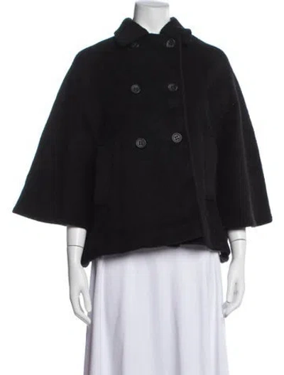 Pre-owned Red Valentino Alpaca Cape In Black