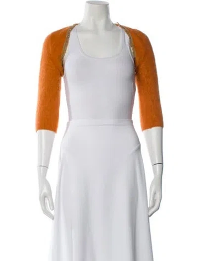 Pre-owned Red Valentino Angora Scoop Neck Sweater