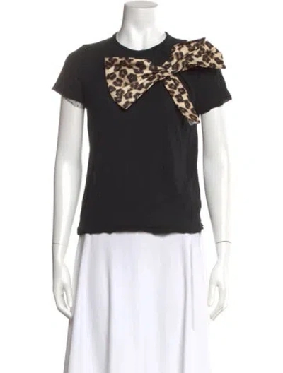 Pre-owned Red Valentino Animal Print Crew Neck T-shirt In Blue