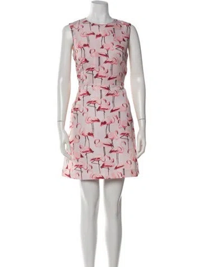 Pre-owned Red Valentino Animal Print Mini Dress In Pink