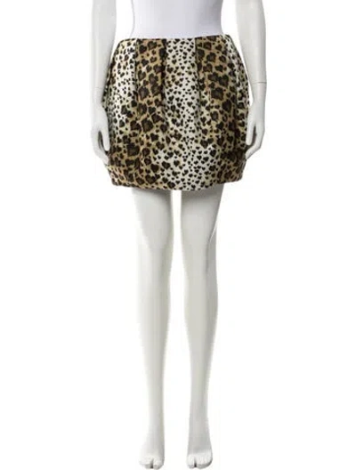 Pre-owned Red Valentino Animal Print Mini Skirt In Multi