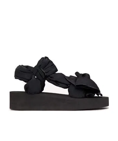 Red Valentino Ankle Wrapped Straw High Heels In Black