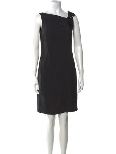 Pre-owned Red Valentino Asymmetrical Mini Dress In Black