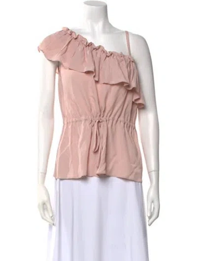 Pre-owned Red Valentino Asymmetrical Short Sleeve Blouse In Pink