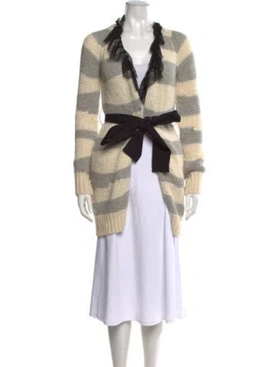 Pre-owned Red Valentino Baby Alpaca Striped Sweater In Grey