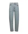 Red Valentino Bag Details Denim Trousers In Gray