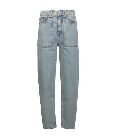 Red Valentino Bag Details Denim Trousers In Gray