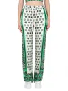 Red Valentino Floral Print Bandana Pants With Elastic Waistband