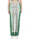 Red Valentino Floral Print Bandana Pants With Elastic Waistband