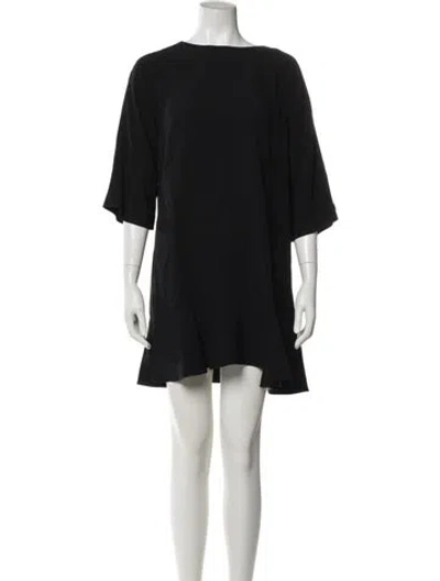 Pre-owned Red Valentino Bateau Neckline Mini Dress In Black