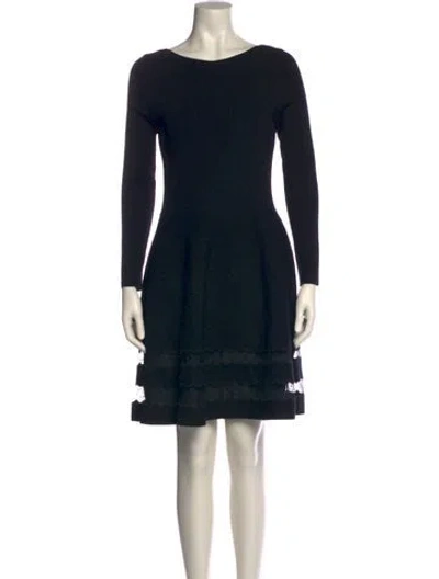 Pre-owned Red Valentino Bateau Neckline Mini Dress In Black