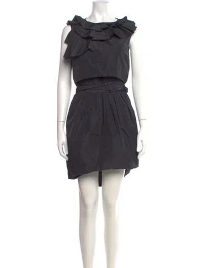 Pre-owned Red Valentino Bateau Neckline Mini Dress In Black