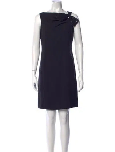 Pre-owned Red Valentino Bateau Neckline Mini Dress In Black