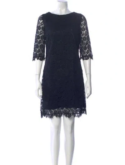 Pre-owned Red Valentino Bateau Neckline Mini Dress In Blue