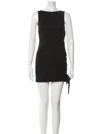 Pre-owned Red Valentino Bateau Neckline Mini Dress In Gray