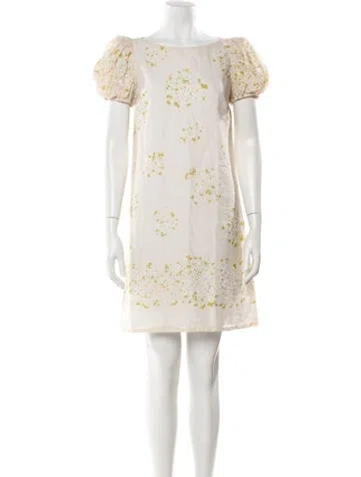 Pre-owned Red Valentino Bateau Neckline Mini Dress In Neutral
