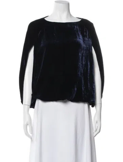 Pre-owned Red Valentino Bateau Neckline Sleeveless Top In Blue