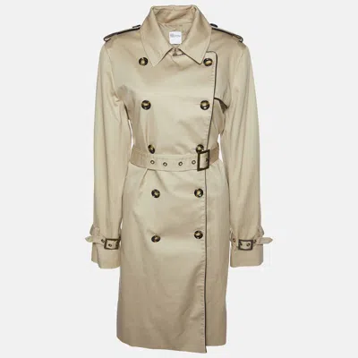 Pre-owned Red Valentino Beige Cotton Bow Detail Trench Coat L