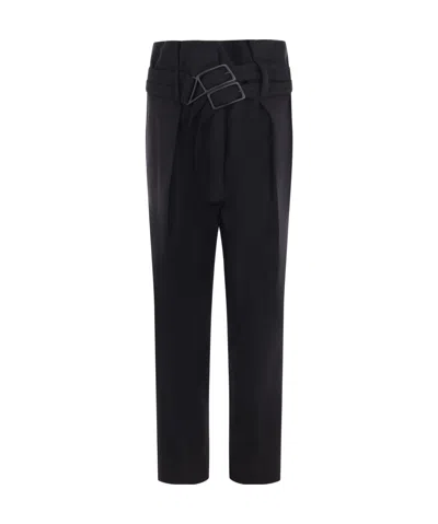 Red Valentino Belt-loop Casual Pants In Black