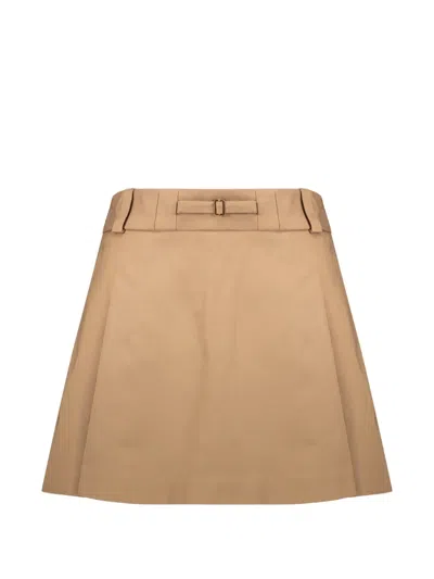 Red Valentino Belted Pleated Mini Skort In Brown