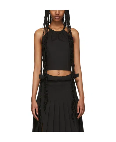 Red Valentino Black Braided Neck Vest