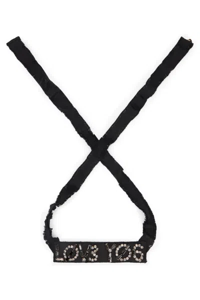 Red Valentino Black Necklace With A Luminous Detail, Elegant And Versatile.