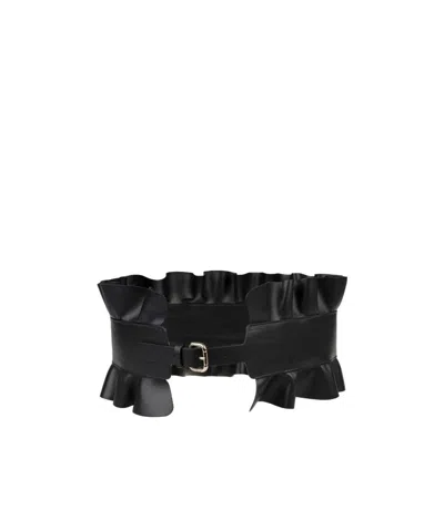 Red Valentino Black Pleated Wide Belt