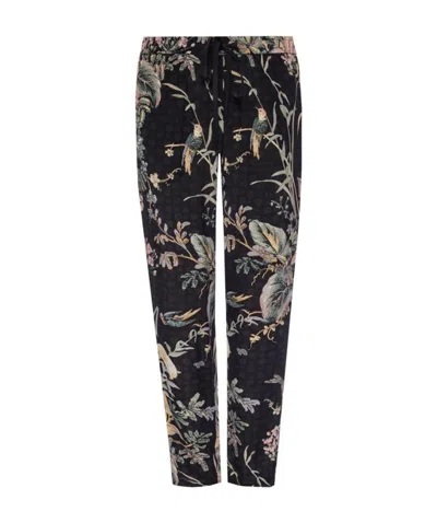 Red Valentino Black Printed Casual Pants In Multi