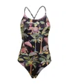 Red Valentino Black Printed One-piece Swimsuit In Black