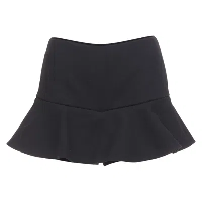 Pre-owned Red Valentino Black Ruffle Hem Skort Shortsit38 Xs