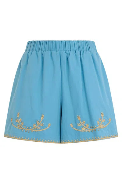 Red Valentino Blue Lightweight Shorts With High Waist Elegant.