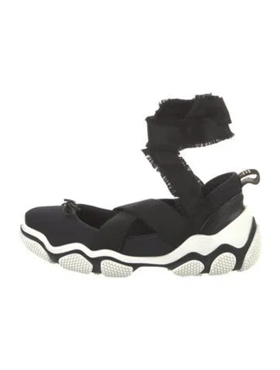 Pre-owned Red Valentino Bow Accents Athletic Sneakers In Black