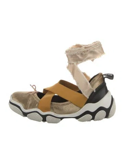 Pre-owned Red Valentino Bow Accents Chunky Sneakers In Neutral