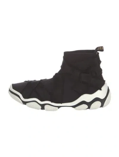 Pre-owned Red Valentino Bow Accents Sock Sneakers In Black