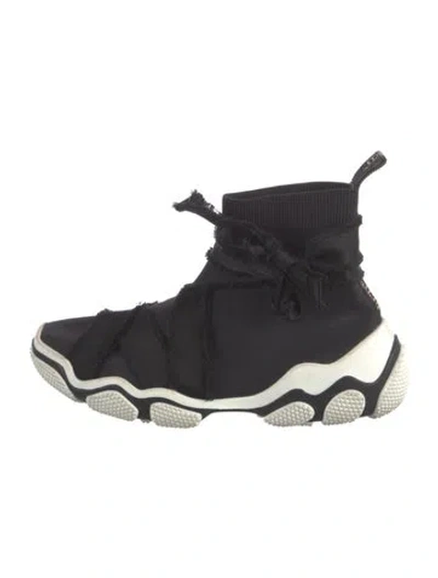 Pre-owned Red Valentino Bow Accents Sock Sneakers In Black