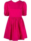 Red Valentino Bow-detail Taffeta Minidress In Rosa