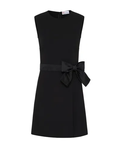 Red Valentino Bow Sleeveless Dress In Black